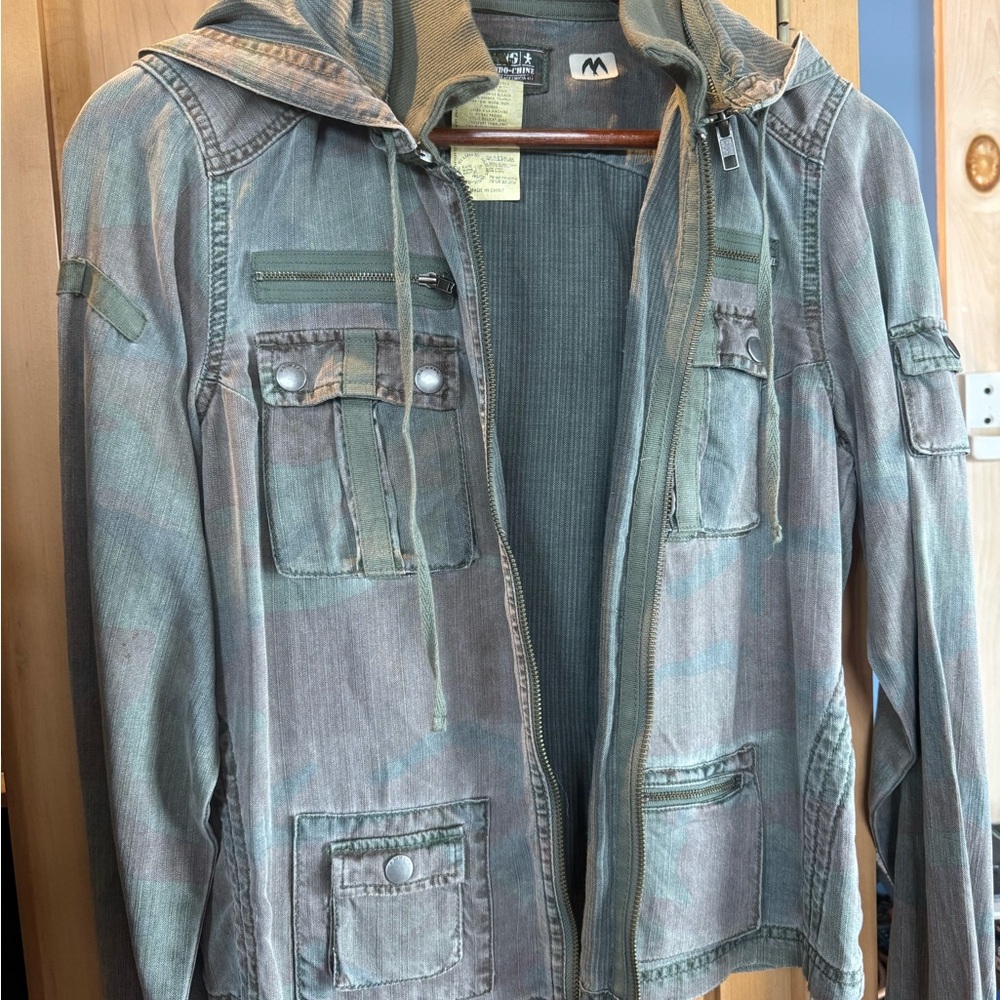 Green Utility Jacket with Hood